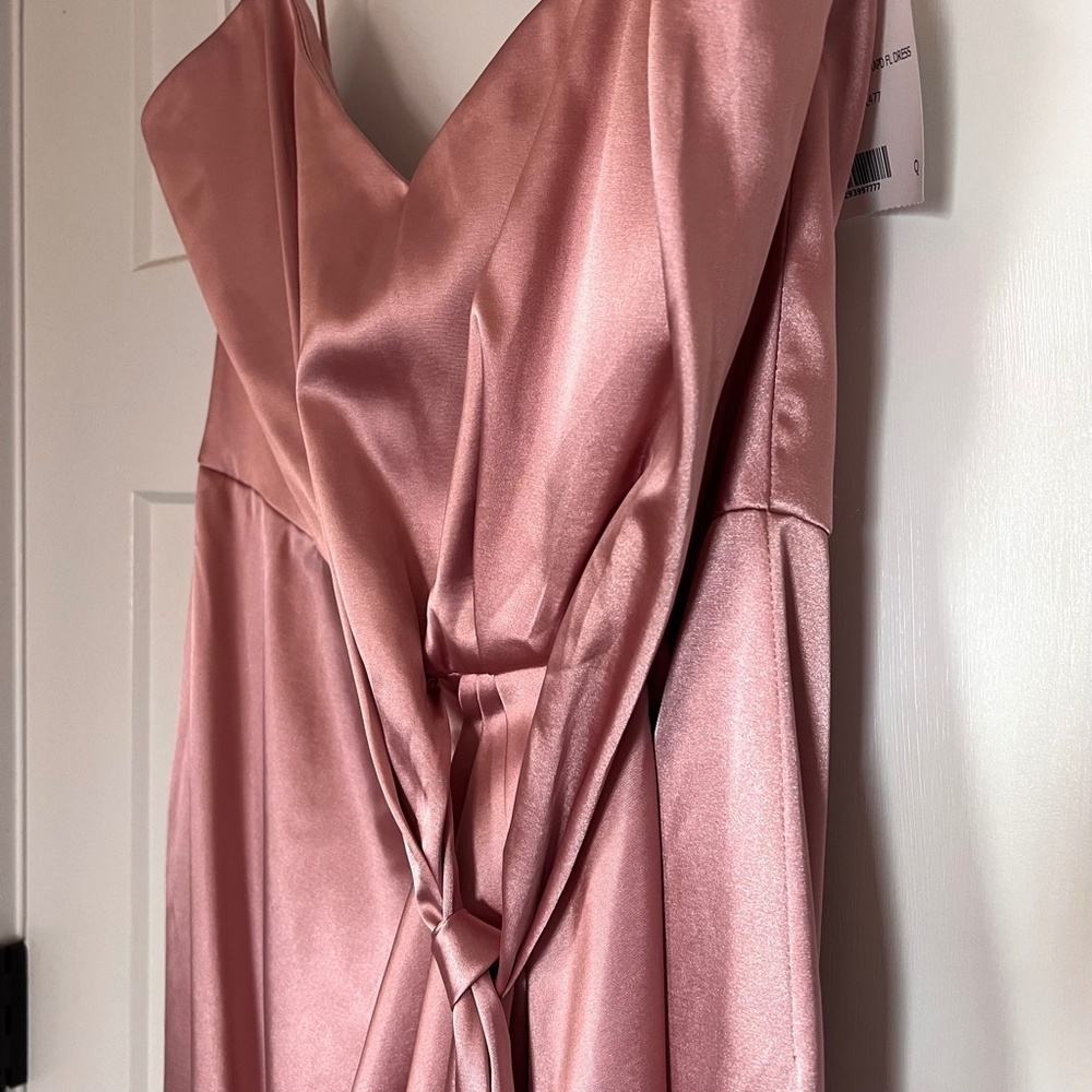 AFTER SIX Midi Dress with Draped Tulip Skirt Color Desert Rose, 8, NWT 6828 - Picture 2 of 9